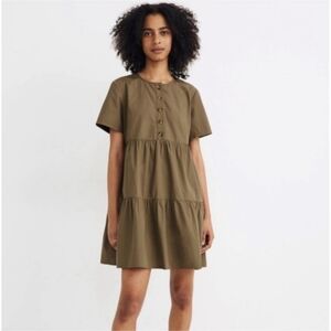Madewell Tiered Dress in Green